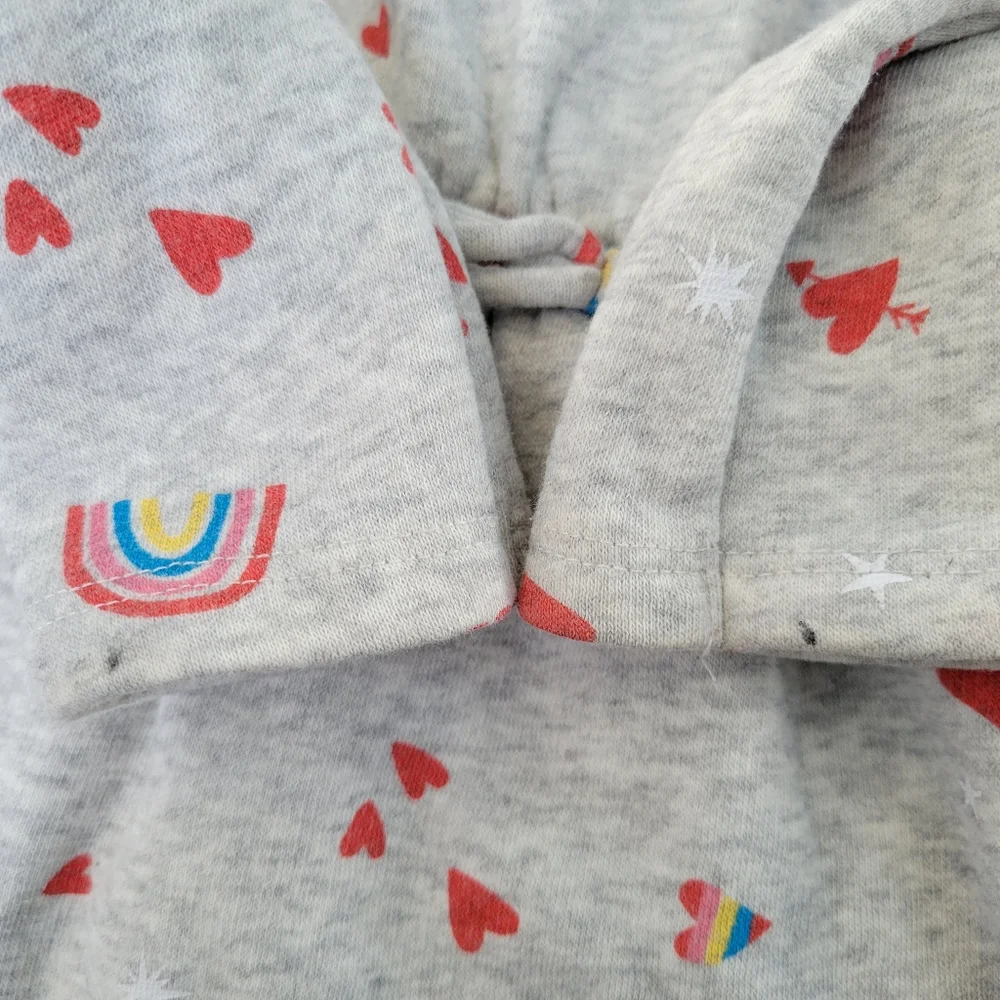 Old Navy Girl's Rainbow Heart Elastic Waist Fleece Lined‎ Dress 4T